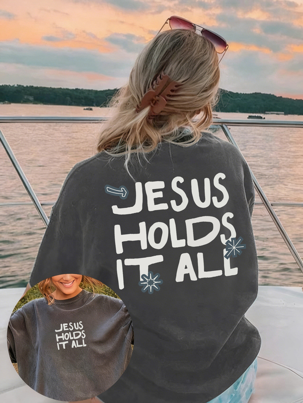 Camiseta cristiana para mujer "Jesús es el Señor", gráfico de fe estándar, cómoda parte superior de manga corta inspiradora, ropa religiosa casual de cuello redondo