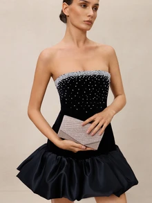 Etoivie 圣诞节新奇礼品袋，闪亮晚宴手拿包，链条单肩包，派对钱包，单肩包，魅力派对包，完美搭配节日派对礼服、晚礼服和亮片连衣裙 - 香檳色 - 查看 5