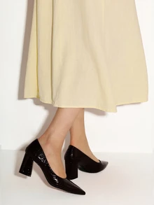 NobleVue 女士时尚棕色尖头一脚蹬高跟鞋，适合居家、办公室、度假、旅行、休闲外出，复古风格，百搭，高品质，舒适平底鞋 - 棕色 - 查看 4