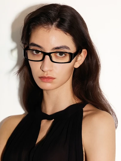 NobleVue 一副女士亚克力长方形时尚眼镜，适合日常阅读、工作通勤、海滩装扮，复古Y2K基础款商务休闲礼品