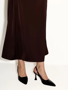 NobleVue 女士高跟鞋，新款春夏尖头高跟鞋，性感黑色漆皮细高跟鞋，搭扣凉鞋，后跟带高跟鞋，时尚搭扣凉鞋 - 黑色 - 查看 1