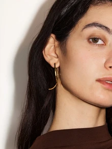 NobleVue Pendientes chaqueta con diseño geométrico - Amarillo Oro - Ver 3
