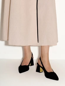 NobleVue 女士尖頭粗跟泵鞋,黑色 - 黑色 - 查看 1