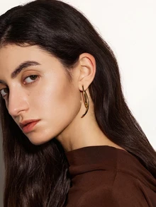 NobleVue Pendientes chaqueta con diseño geométrico - Amarillo Oro - Ver 5
