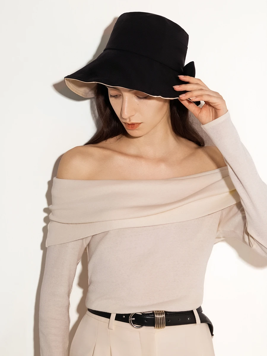 NobleVue Mũ xô nơ hai tông màu One Women dành cho nữ, mũ rộng vành chống nắng thời trang cho các hoạt động ngoài trời vào ngày lễ tình nhân mùa hè - Nhiều màu - Xem 1