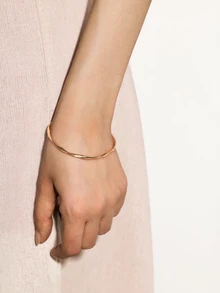 NobleVue 扭結設計開口手鐲 - 金黃色 - 查看 2