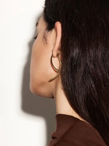 NobleVue Pendientes chaqueta con diseño geométrico - Amarillo Oro - Ver 2