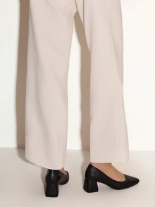 NobleVue 新款春秋季女士高跟鞋韩版尖头低帮粗跟女士时尚鞋 - 黑色 - 查看 4