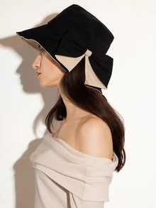 NobleVue Mũ xô nơ hai tông màu One Women dành cho nữ, mũ rộng vành chống nắng thời trang cho các hoạt động ngoài trời vào ngày lễ tình nhân mùa hè - Nhiều màu - Xem 3