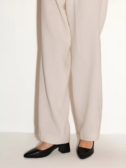 NobleVue 新款春秋季女士高跟鞋韩版尖头低帮粗跟女士时尚鞋