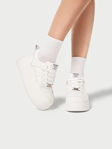 DareSee White Versatile Casual Women's Shoes, Fashionable Ladies' Platform Sneakers - White - View 1