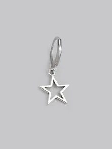 DareSee Chic Y2K-Inspired Hollow Star Alloy Earrings, Perfect For Everyday & Party Wear - Silver - View 5