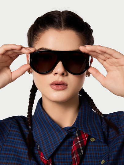 DareSee 1 件超大号欧美时尚眼镜，时尚街头风格眼镜，适合夏季、度假、旅行、海滩配饰