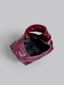 DareSee Fashionable Retro Pleated Small Cloud Handbag, Versatile Casual Shoulder Bag For Women - Burgundy - View 5