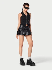 DareSee Fall/Winter Women's Platform Sneakers With Lace-Up Round Toe, Punk Style Casual Shoes - Black - View 4