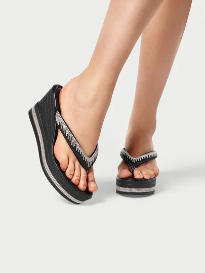 DareSee 夏季畅销！时尚百搭的流星坡跟人字拖，厚底厚底凉鞋，度假沙滩鞋，居家通勤两相宜，舒适又时尚，人人都爱！