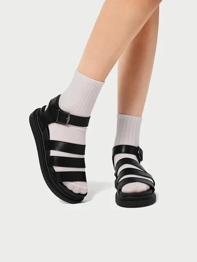 DareSee 简约女士厚底搭扣凉鞋，大码休闲凉鞋，沙滩鞋，学生凉鞋，舒适大码平底防水台凉鞋，复古时尚夏季露趾平底凉鞋，百搭大码休闲女鞋，夏季鞋，英伦风真皮女士凉鞋，雨鞋，工作鞋，舒适休闲鞋，勃肯鞋，运动凉鞋，休闲凉鞋，工装风厚底凉鞋，时尚户外凉鞋