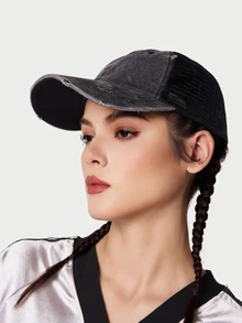 DareSee قبعة بيسبول ذيل الحصان الكلاسيكية، قبعة شاحنة مشبكة مهترئة وقديمة، قابلة للتنفس وقابلة للتعديل، مناسبة للنساء والفتيات - متعدد الألوان - مشاهدة 5