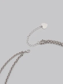 DareSee 3pcs Valentine's Day Gifts For Girlfriend Punk Silver Hollow Flame Heart Pendant Earrings Necklace Jewelry Set Men Women Hip Hop Party Jewelry Gifts - Silver - View 4