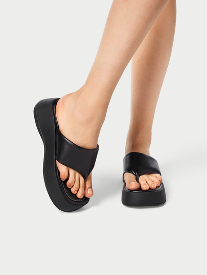 DareSee Fashionable Casual Women Summer Beach Slippers Thick Bottom Flip Flops With Toe Wedge Platform For Height Increase 2024 New Style