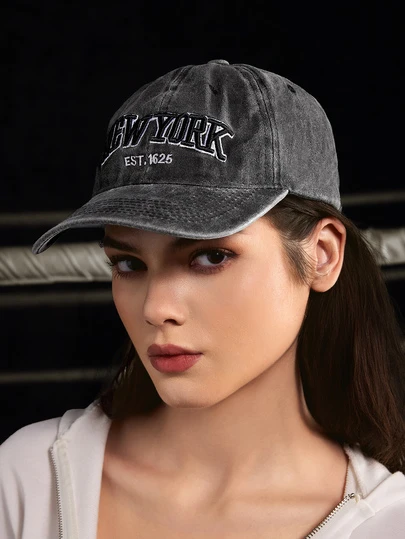 DareSee 1pc Embroidered "NEW YORK" Washed Baseball Cap, Adjustable Outdoor Sun Protection Casual Hat For Men And Women, Suitable For Spring, Autumn, Travel, Beach, Y2K Style Winter Fall