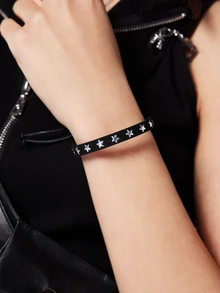 DareSee Bracelet pour homme avec détail d'étoile  PU, multicolore, pour festival de musique - Multicolore - Voir 2