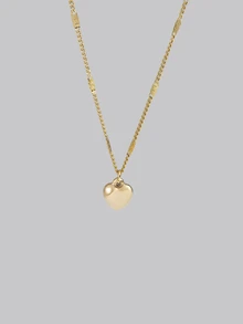 DareSee 1pc Luxury Design Heart Shaped Stainless Steel Necklace With 18K Gold Plating, Hypoallergenic Pendant Gift For Women Valentines,Mom,Mother,Mother's Day,Gift - Yellow Gold - View 3