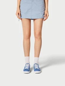 DareSee 秋冬女士帆布鞋，2025年春季新款，学生运动平底运动鞋 - 藍色 - 查看 1