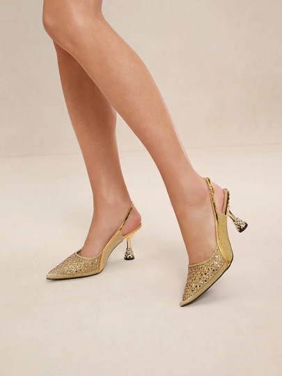 Etoivie Toamnă/Iarnă 2025 Pantofi cu toc înalt și vârf ascuțit pentru femei, cu detalii strălucitoare cu strasuri, eleganți, pantofi cu toc pentru femei, ținute elegante de petrecere