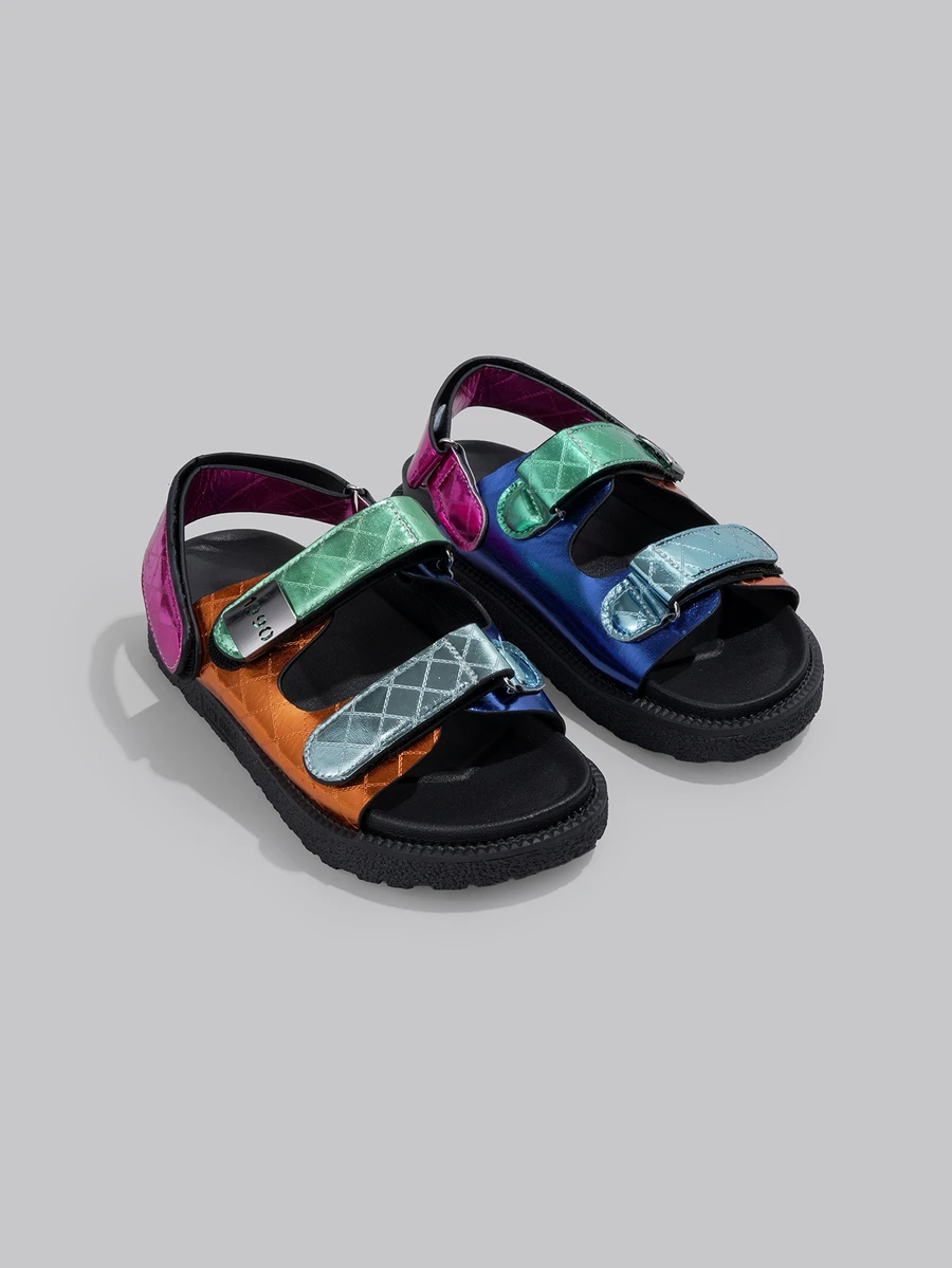 DareSee 2025 Summer New Candy Color Thick Sole Hook And Loop Beach Sandals, Outdoor Wear Music Fest Halloween - Green - View 1