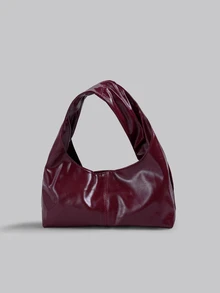 DareSee Fashionable Retro Pleated Small Cloud Handbag, Versatile Casual Shoulder Bag For Women - Burgundy - View 1