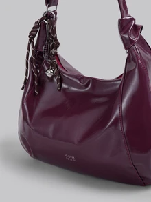 DareSee Túi đeo vai dung tích lớn thời trang dành cho nữ, túi tote thiết kế theo phong cách lễ hội âm nhạc. - Màu Đỏ Sâu - Xem 6