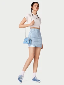 DareSee 1 pieza Bolso cuadrado pequeño con flecos de moda para mujer, bolso de hombro versátil con cadena, bolso cruzado para dama, bolso de mano ligero y elegante para uso casual, ideal para festivales de música - Azul - Ver 5
