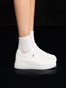 DareSee Fall/Winter Women's Wedge Heel Platform Sneakers - White - View 2