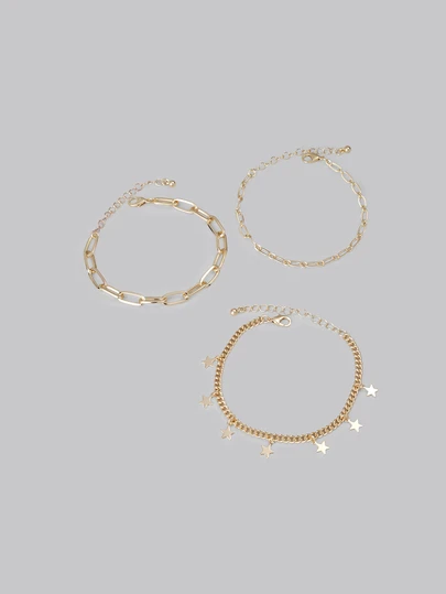 DareSee 1 Set Fashionable Bohemian Style Multi-Layer Pentagram Bracelet