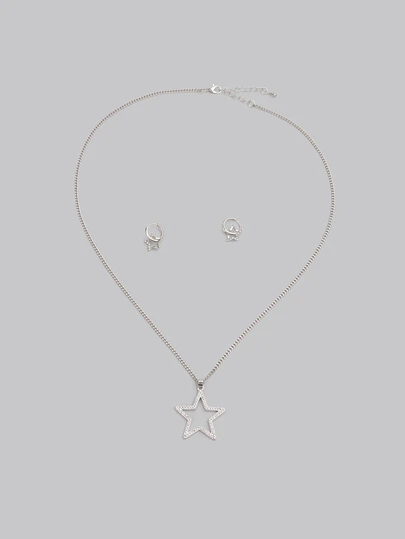 DareSee 1pair Fashion Stainless Steel Star Drop Earrings For Women For Daily Decoration