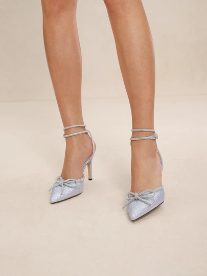 Etoivie 秋冬时尚露跟水钻装饰高跟鞋，性感派对及婚礼女鞋，优雅