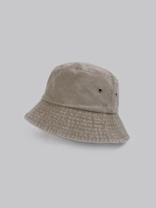 DareSee 1顶女士纯色水洗渔夫帽，可折叠做旧钓鱼帽，户外遮阳，男女通用款，适合日常佩戴和音乐节等场合 - 純色 - 查看 3