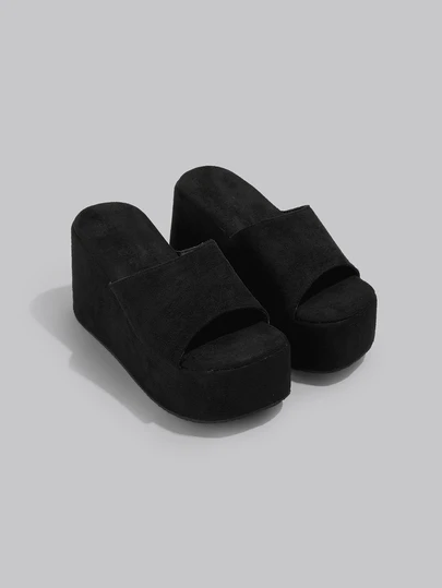 DareSee Women's Thick Sole Slip On Wedge Sandals, Soft Platform Comfort Beach Slide Shoes