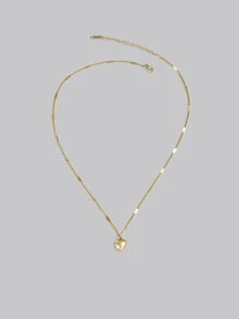 DareSee 1pc Luxury Design Heart Shaped Stainless Steel Necklace With 18K Gold Plating, Hypoallergenic Pendant Gift For Women Valentines,Mom,Mother,Mother's Day,Gift - Yellow Gold - View 1