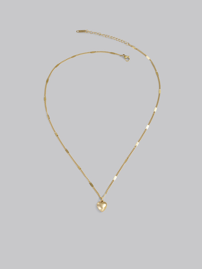 DareSee 1pc Luxury Design Heart Shaped Stainless Steel Necklace With 18K Gold Plating, Hypoallergenic Pendant Gift For Women Valentines,Mom,Mother,Mother's Day,Gift