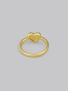 DareSee 1pc Gold-Tone Alloy Ladies' Fashionable Simple Heart Ring Valentines, Mom, Mother, Mother's Day, Gift - Gold - View 3