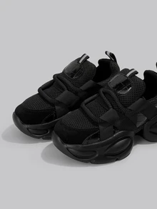 DareSee Giày thể thao nữ mùa Thu/Đông, chất liệu lưới dày dặn, buộc dây, thoáng khí, đế cao, kiểu dáng chunky, thích hợp cho các lễ hội âm nhạc. - màu đen - Xem 5