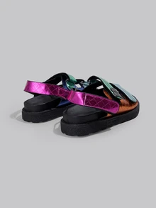 DareSee 2025 Summer New Candy Color Thick Sole Hook And Loop Beach Sandals, Outdoor Wear Music Fest Halloween - Green - View 4