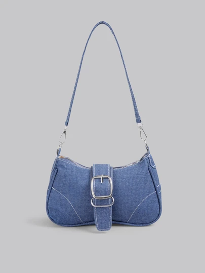 DareSee 装饰扣细节、缝线、链条肩带单肩包、女士装饰扣单肩包、街头时尚流浪包、小/中号斜挎包和钱包套装、适合购物、约会、女士