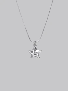 DareSee 1 chiếc mặt dây chuyền hình ngôi sao đính đá, thiết kế cổ điển đa năng phù hợp cho cả nam và nữ, đeo hàng ngày (màu đá đính ngẫu nhiên) Lễ hội âm nhạc - Ngôi sao - Xem 1