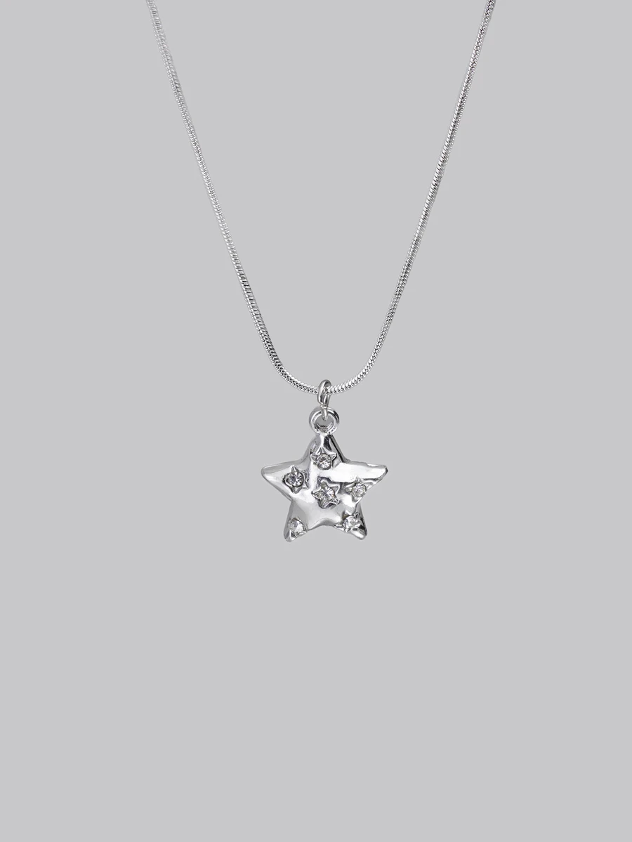 DareSee 1 chiếc mặt dây chuyền hình ngôi sao đính đá, thiết kế cổ điển đa năng phù hợp cho cả nam và nữ, đeo hàng ngày (màu đá đính ngẫu nhiên) Lễ hội âm nhạc - Ngôi sao - Xem 1