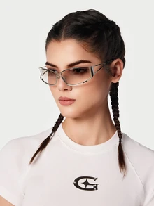 DareSee 歐美跨境鏤空太陽眼鏡 Y2K 新款復古個性街頭風女款墨鏡，沙灘配件，適合搭配毛衣、牛仔褲、運動長褲、連帽衫、夾克、洋裝與長袖襯衫，時尚優雅穿搭，適合家庭出遊、旅行度假、夏季海灘假期、戶外、音樂節、萬聖節 - 漸層 - 查看 2