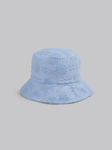 DareSee 1pc Polyester Casual Street Style Sun Wave Pattern Bucket Hat, Suitable For Spring, Summer, Autumn And Winter Winter Outfits - Baby Blue - View 2