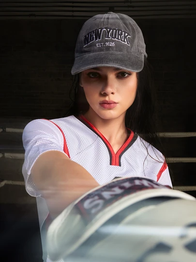 DareSee 1pc Unisex Embroidered NEW YORK Washed Baseball Cap Outdoor Adjustable Sunscreen Casual Visor Hat